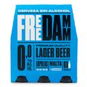 Cerveza Free Damm Lager 0,0 sin alcohol sin gluten pack de 6 botellas de 25 cl