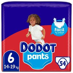 Pants 14-19 kg talla 6 dodot bebé seco, paquete 54 uds