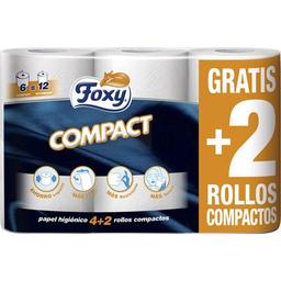 Papel higiénico compact foxy, paquete 6 rollos