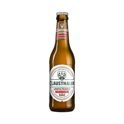 CLAUSTHALER UNFILTERED Cerveza sin alcohol botella 33 centilitros