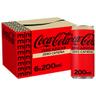 COCA COLA Zero mini Refresco de cola sin azúcar ni cafeina (zero zero) pack 6 uds. x 200 ml