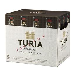 TURIA Cerveza tostada Valencia pack 12 botellas x 25 cl