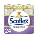 SCOTTEX Papel higiénico de triple capa y acolchado 24 rollos