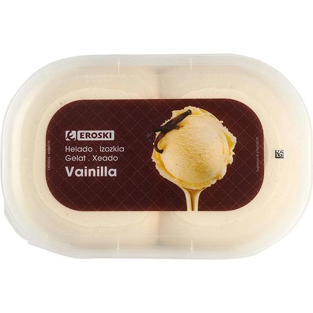 Helado de vainilla eroski, tarrina 1 litro