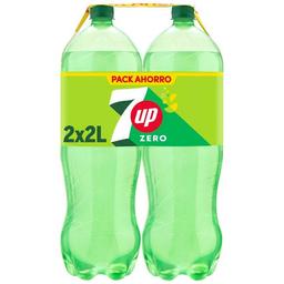 Refresco de lima limón sin azúcar seven up zero, pack 2x2 litros