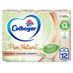 Papel higiénico ecológico Pure Natural Colhogar 12 rollos