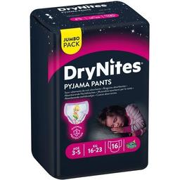 Pants de noche niña 16-23 kg 3-5 años drynites, paquete 16 uds