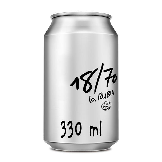 Cerveza La Rubia 18/70 lager especial lata 33 cl