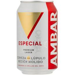 Cerveza especial ambar, lata 33 cl