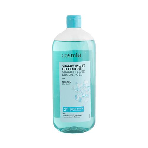 COSMIA Gel y champú para baño y ducha con sal marina 750 ml