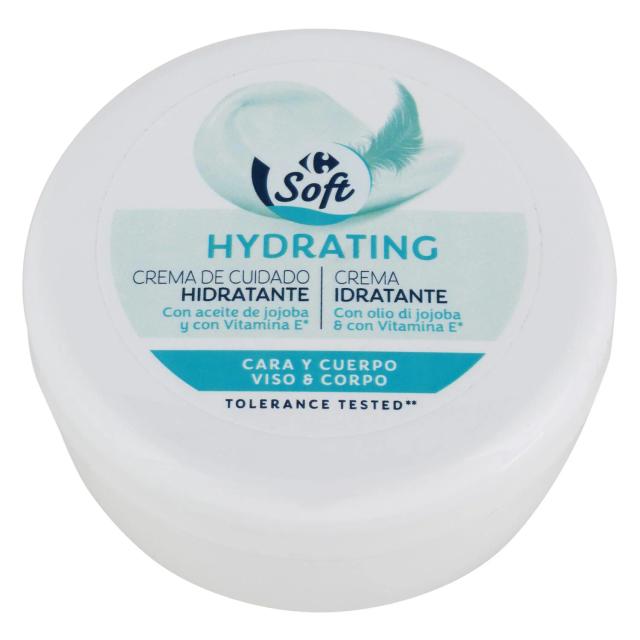 Crema hidratante cara y cuerpo con aceite de jojoba y vitamina E Carrefour 250 ml