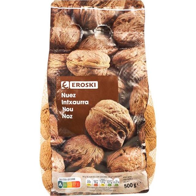 Nuez con cáscara eroski, malla 500 g