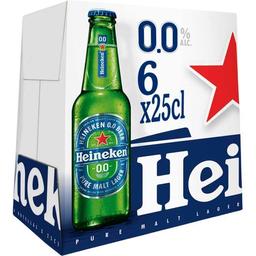 Cerveza 0,0% heineken, pack botellín 6x25 cl