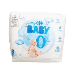 Pañales Carrefour Baby 0% Talla 3 (4-9 kg) 31 ud