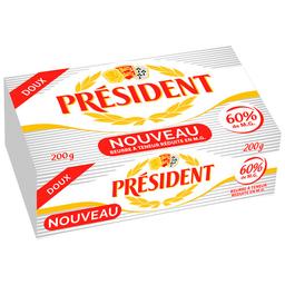 PRESIDENT Pastilla de mantequilla con un 60% de materia grasa 200 g