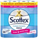 Papel higiénico Megarollo Scottex 36 rollos