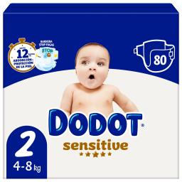 Pañales Dodot Sensitive T2 (4-8 kg) 80 ud
