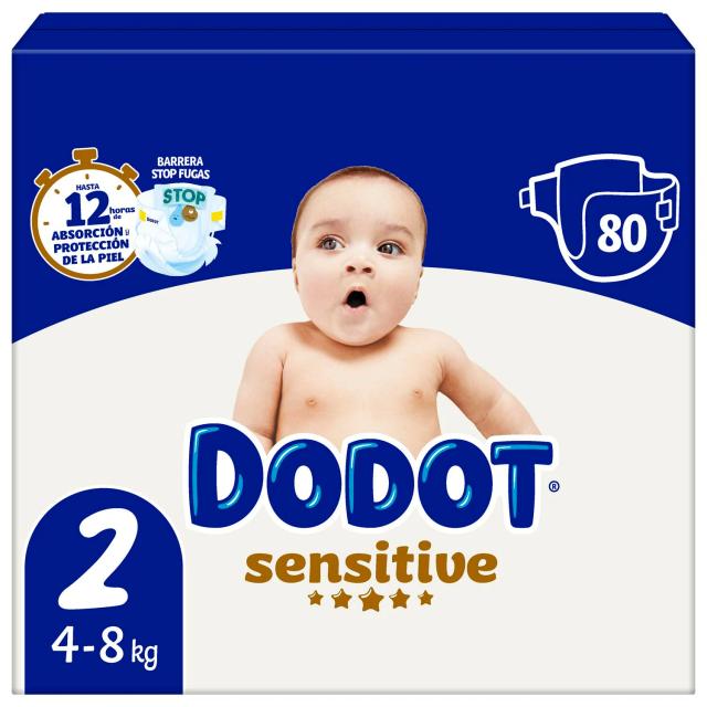 Pañales Dodot Sensitive T2 (4-8 kg) 80 ud