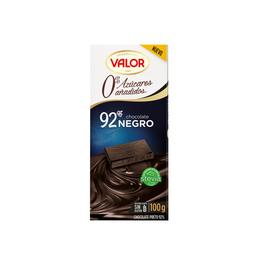 VALOR Chocolate negro 92 % cacao, sin azucares añadidos 100 g