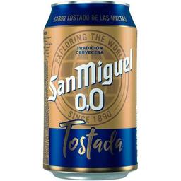Cerveza tostada 0,0 san miguel, lata 33 cl