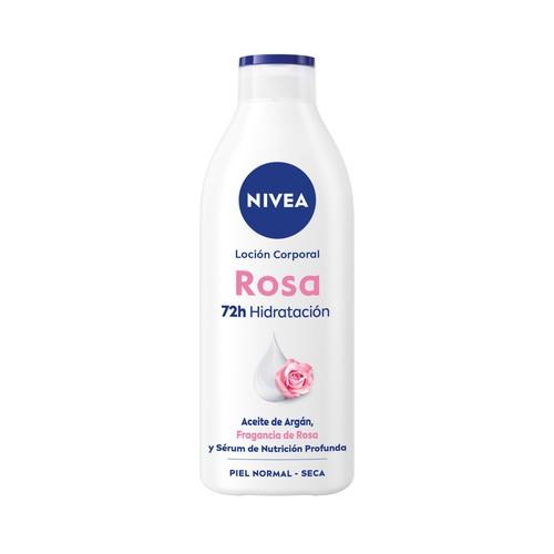NIVEA Loción corporal (body milk) hidratante con aroma a rosa, pieles normales a secas 400 ml