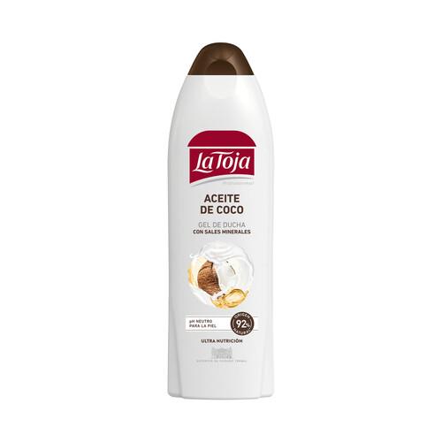 LA TOJA Gel de baño o ducha con sales minerales y aceite de coco para una piel nutrida 600 ml