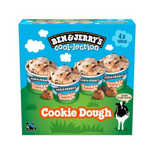 BEN & JERRY'S Helado sabor cookie dough multipack 4 x 100 ml 288 gr