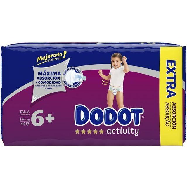 Pañal 14 kg+ talla 6 extra dodot activity, paquete 44 uds