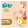 Pañales Carrefour Baby soft&protect Talla 0 (1-3 kg) 24 ud